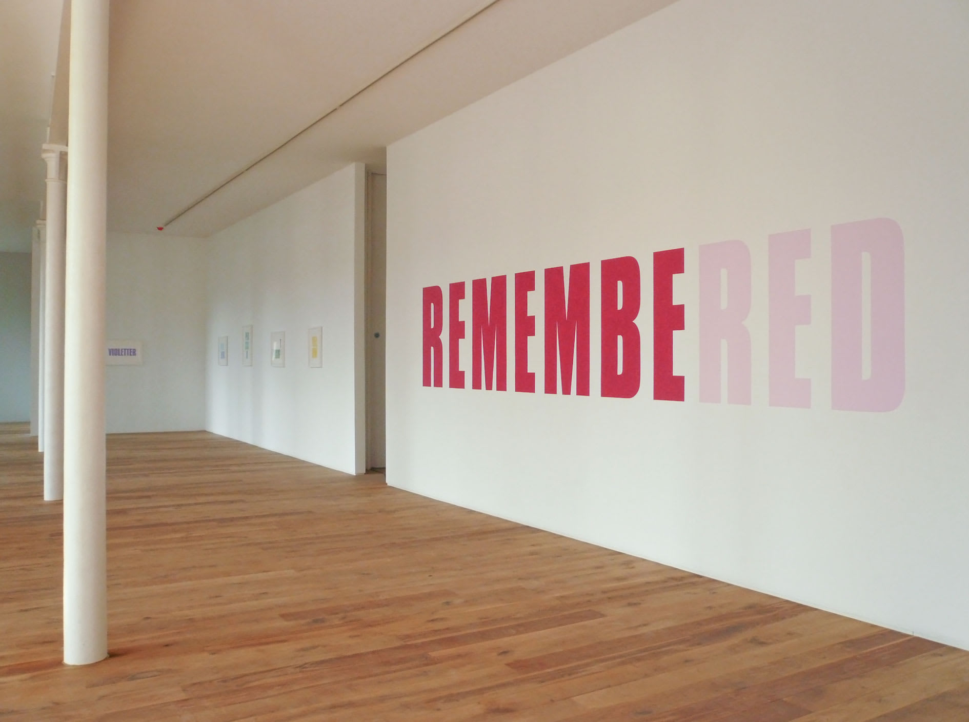 Memory of Red 2008 wall painting, installation view as part of the exhibition Huen dimensions variable
